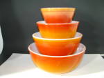 Vintage Pyrex Flameglo Nesting Bowls Set 