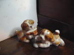 Vintage Homco Figurine Cocker Spaniel Pups with Shoe
