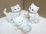 Three Vintage Homco Persian Kitten Figurines No Ribbon