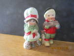 Vintage Holiday Boy & Girl Figurines