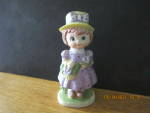 Vintage Purple Poke-A-Dots Dress Girl Figurine