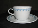 Vintage Corelle Snowflake Blue Cup & Saucer Set