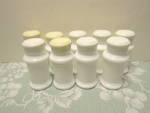 Nine Piece Set Milk Glass Plain Spice Jars 
