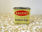 Vintage Sauer's Ribbed Sage Spice Tin 