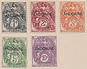 Andorra (French Admin.) Sc#01-05 Unused