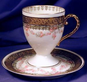 Royal Bayreuth White With Gilt Cup & Saucer 2