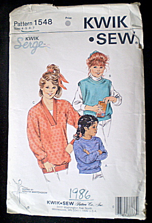 Vintage Girls Sweater Sew Or Serge Knit Pattern