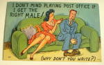 Comic Vintage Postcard-Playing Post Office