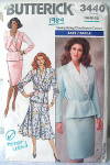 Vintage Butterick Ladies 2 Pc Suit with 2 Skirt Styles 
