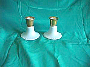 Es Prov Saxe (Green Mark) Pair Of Candlesticks