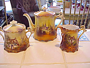 Rs Prussia 3 Pc Scenic Tea Set