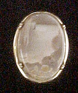 Picture Stone Pin W/gold-toned Setting