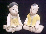 Chinese Wooden Girl and Boy Figures