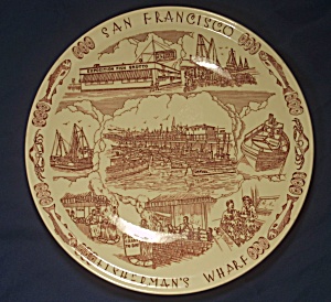 Vernon Kilns Fisherman's Wharf Souvenir Plate