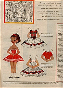1958 Betsy Mccall Paper Doll Uncut Easter Egg