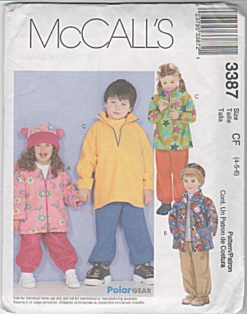 Mccall Kid's Jackets, Top, Pants And Hat4-5-6