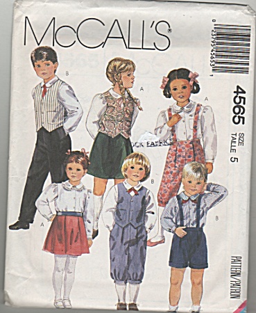Mccall's - Sz 5 - Boys & Girls Outfits - 4565 - Oop