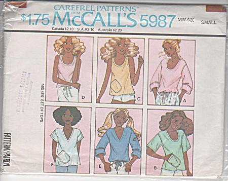 Vintage 70's - Pullover Tops - Miss Sz - Mccall's