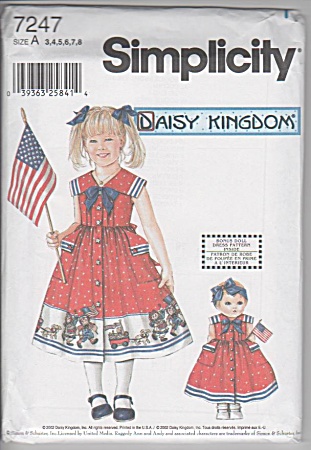 Daisy Kingdom - Girl - Doll Dresses - 7427 - Sz3-8