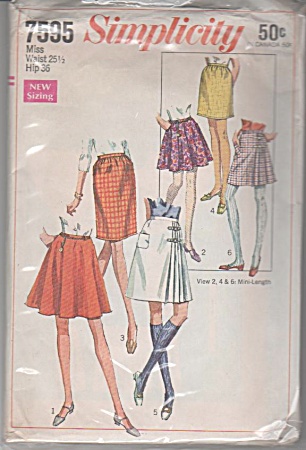 Vintage - Simplicity 7595 - Set - Skirts - 2 Lengths