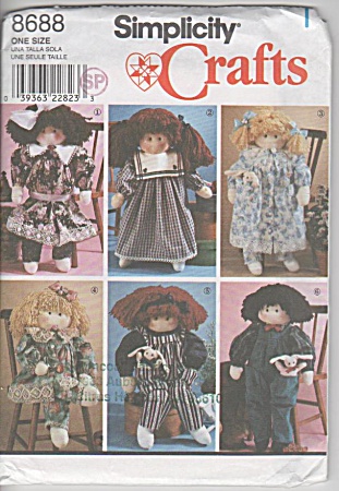Vintage - Simplicity 8688 - 22 In Doll - Clothes - Uc