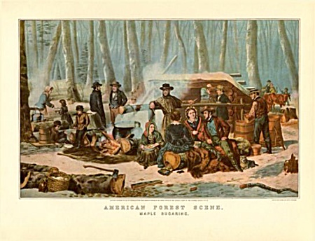 Currier And Ives Maple Sugaring