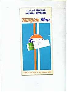 Tourguide Map Of Texas, Arkansas, Louisiana, Missippi