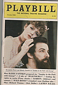 Playbill - Octcober 1984 - Bernadette Peters -mandy Pa