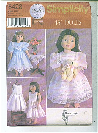 Simplicity 18 Inch Doll Pattern 5428