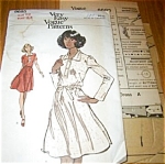 1970s Vogue Pattern Flared Dress UNCUT