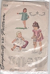 Vintage 40s Simplicity Pattern Girl Pinafore