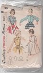 1953 vintage pattern BLOUSE & BLOUSE-SLIP Siz
