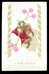 1908 Embroidered Silk Flowers Christmas Postcard