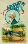 George Washington with Troops 1912 Postcard