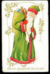 Tucks Santa Claus in Green Robe 1907 Postcard