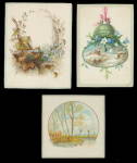 3 1870s-1890s Floral Greetings Cards