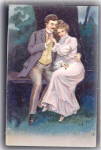 Lovely Man & Girl 1907 Romance Postcard