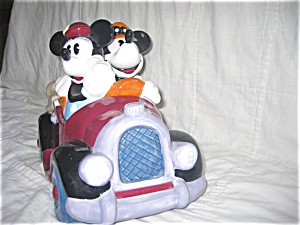 Mickey And Minnie In Roadster Cookie Jar