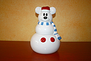 Mickey Snowman Cookie Jar