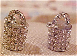 Pair Of Pot Metal And Rhinestone Charms