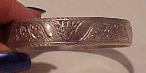 Engraved Silver Bangle