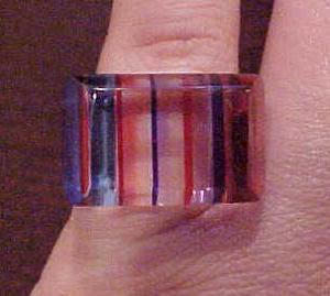 Striped Lucite Ring
