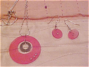 Lucite Necklace And Earring Set