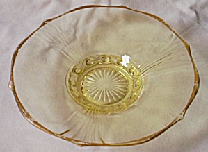 Lancaster Glass Topaz Dish Cable Pattern