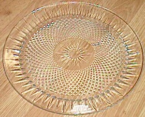 Large Crystal Cake Or Serving Tray Twisted Diamonds Ray