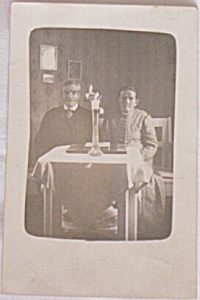 Antique Photo Postcard? Elderly Couple Seated