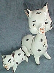 Bobble Head Chained Pig Family Pottery