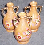 3 Peach Luster Vases Late 40s Japan