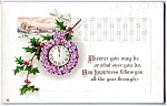 1914 Violets & Holly on New Year Clock