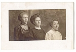 Mother, Daughters, 1900s Real Photo